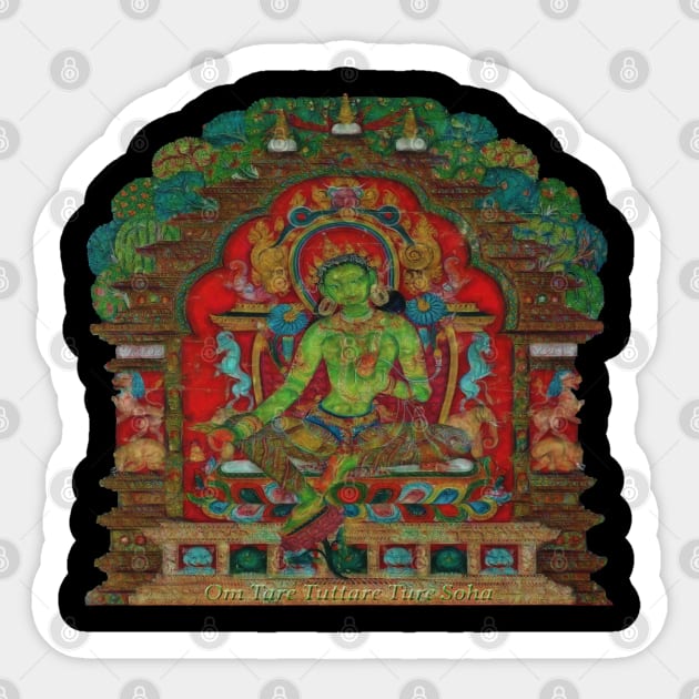 The Green Tara Sticker by Lucia